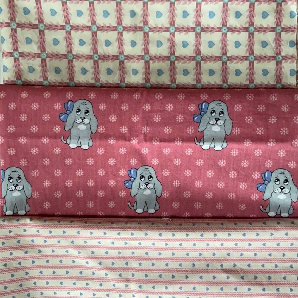 3 pieces of Poly/Cotton blend fabric.Total 44”x74”